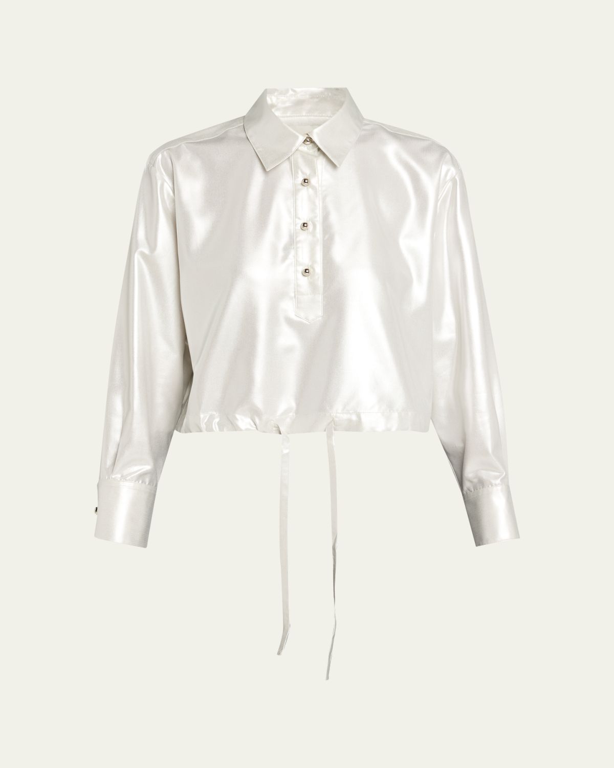 WE-AR4 The Crawford Cropped Shimmer Silk Blouse