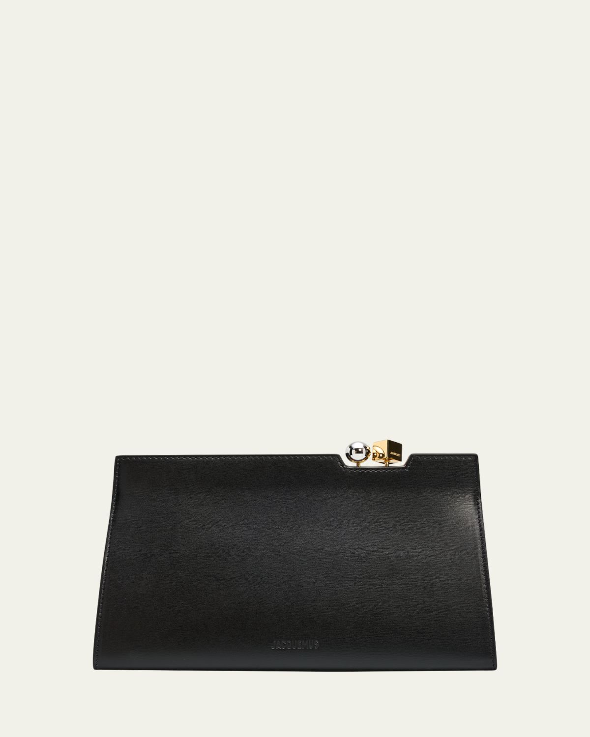 Jacquemus Le Salon Rond Carre Leather Clutch Bag