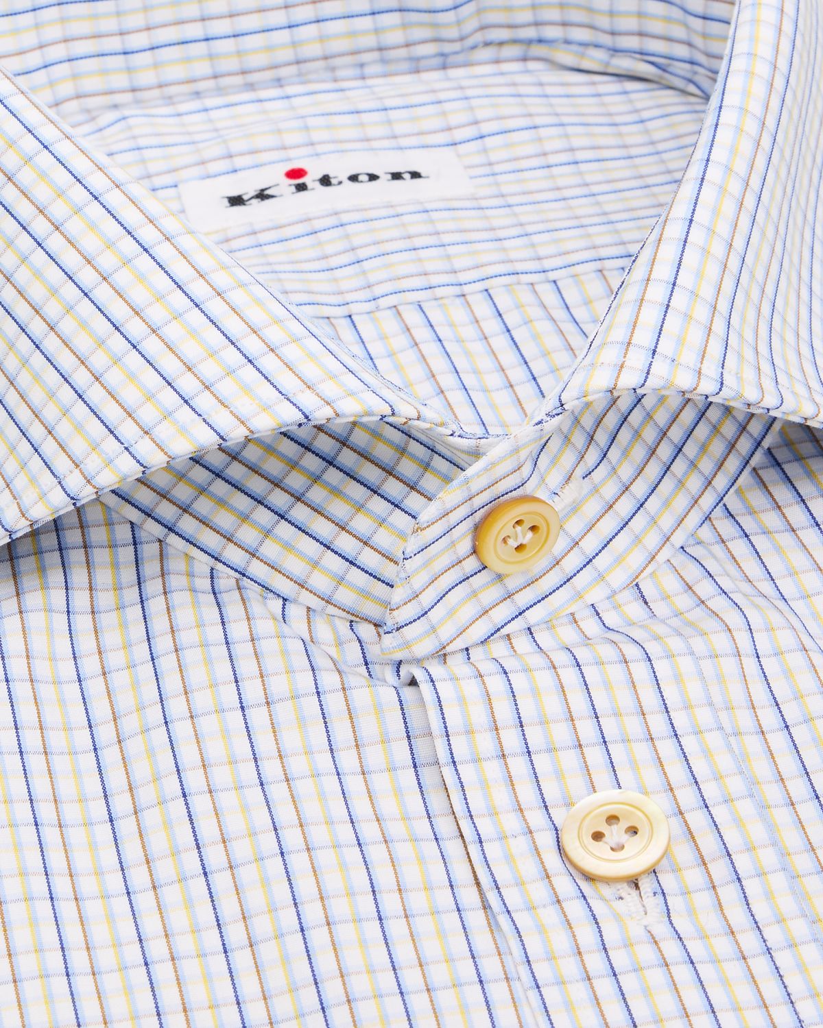 Kiton Men's Cotton Graph Check Classic-Fit Dress Shirt | Thumbnail 2 Kiton Men's Cotton Graph Check Classic-Fit Dress Shirt | Thumbnail 2