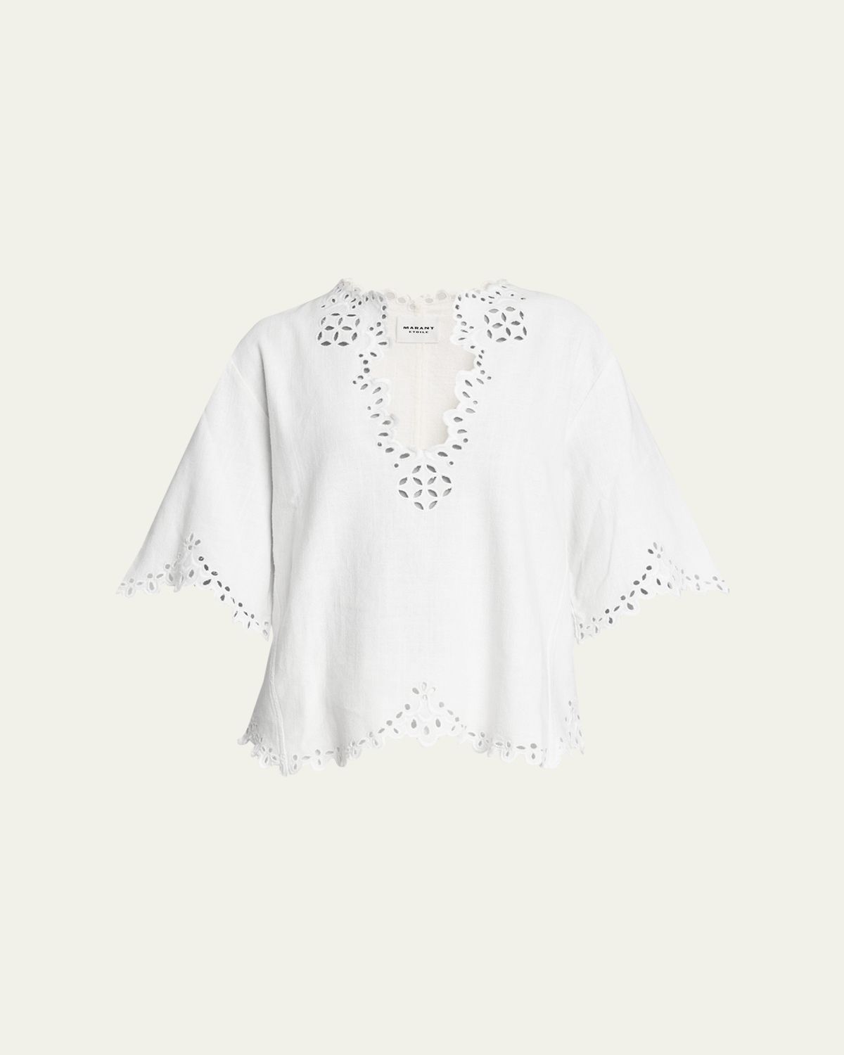 Etoile Isabel Marant Shana Eyelet Cotton Poplin Top