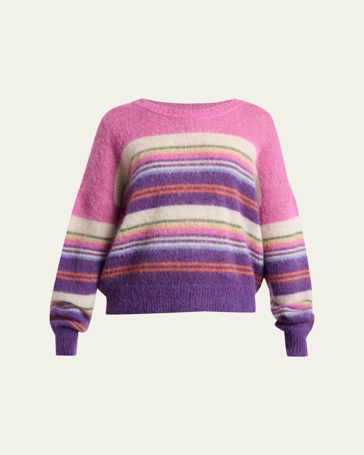 Etoile Isabel Marant Drussell Striped Mohair Knit Oversized Sweater