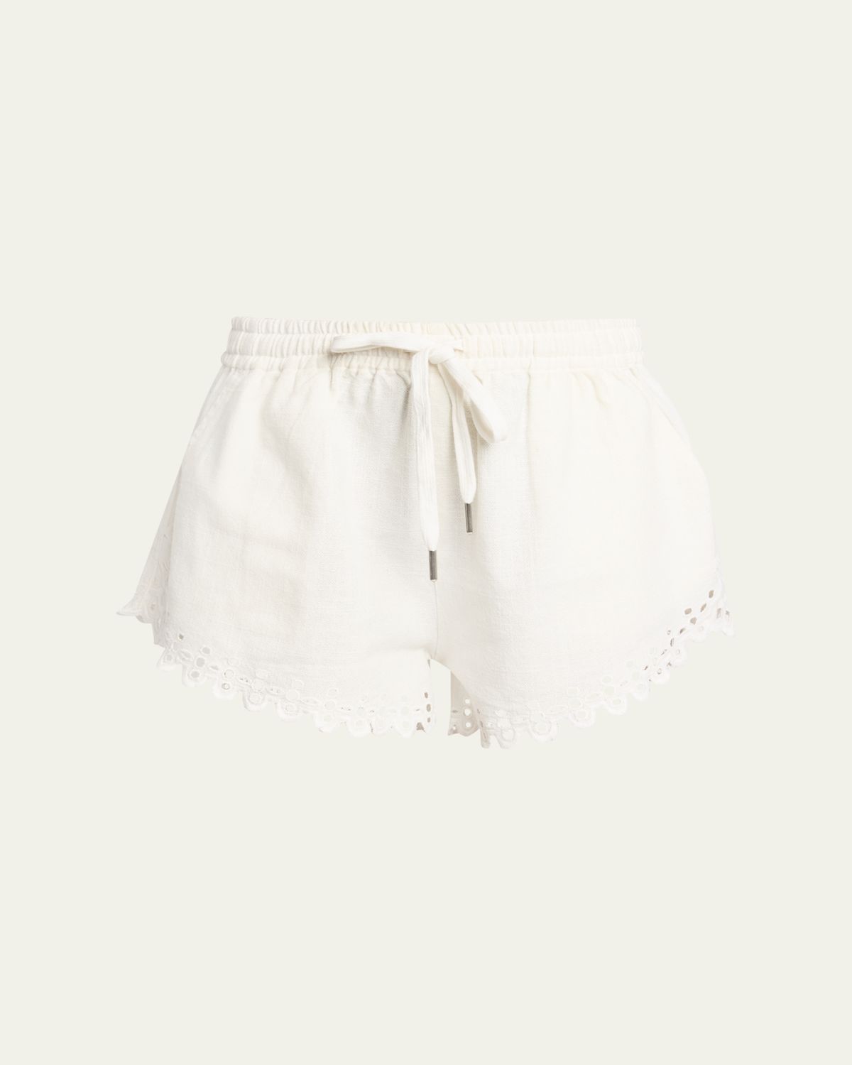 Etoile Isabel Marant Balyme Eyelet Cotton Drawstring Shorts