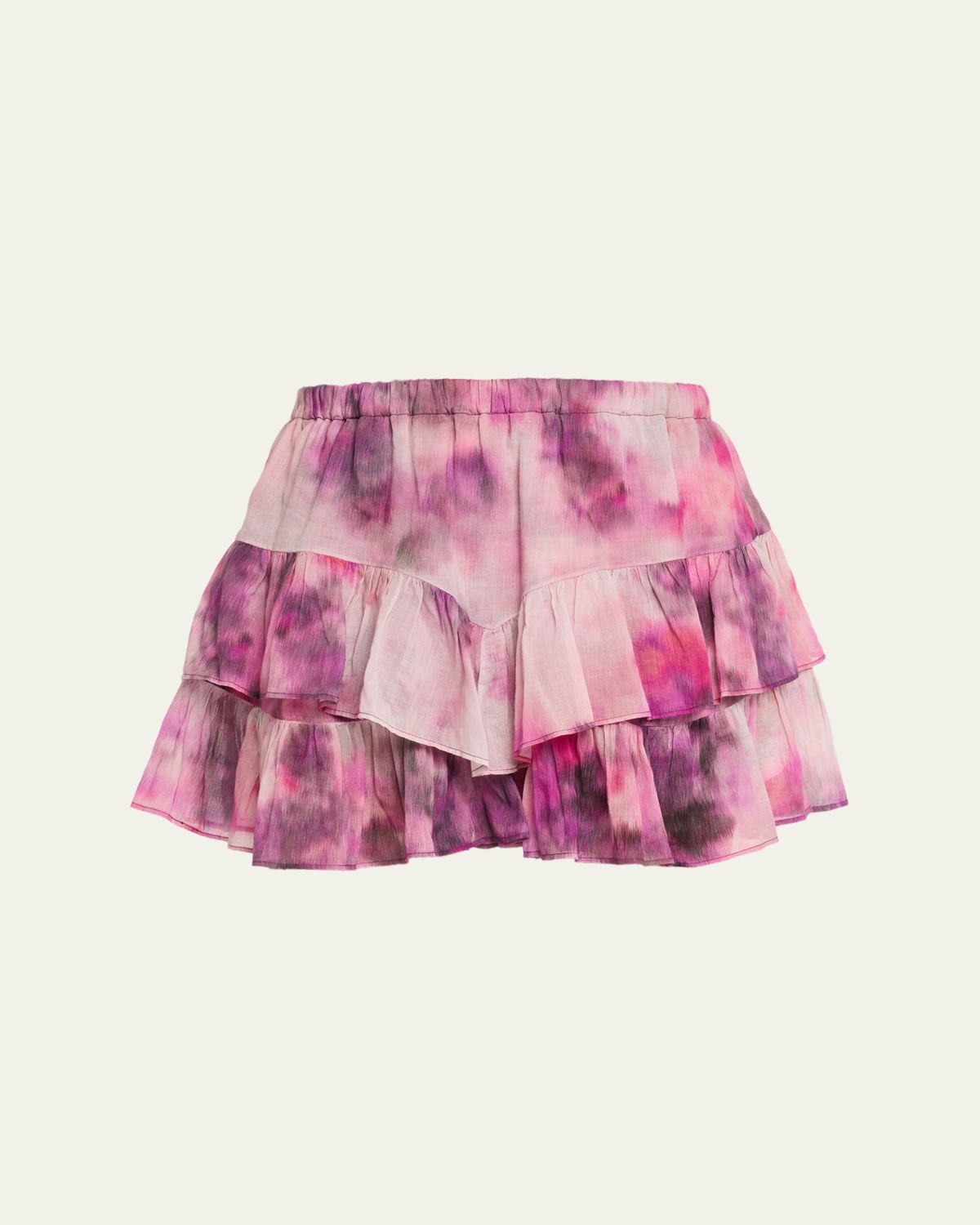 Etoile Isabel Marant Jocadia Tie-Dye Cotton Ruffle Mini Skirt