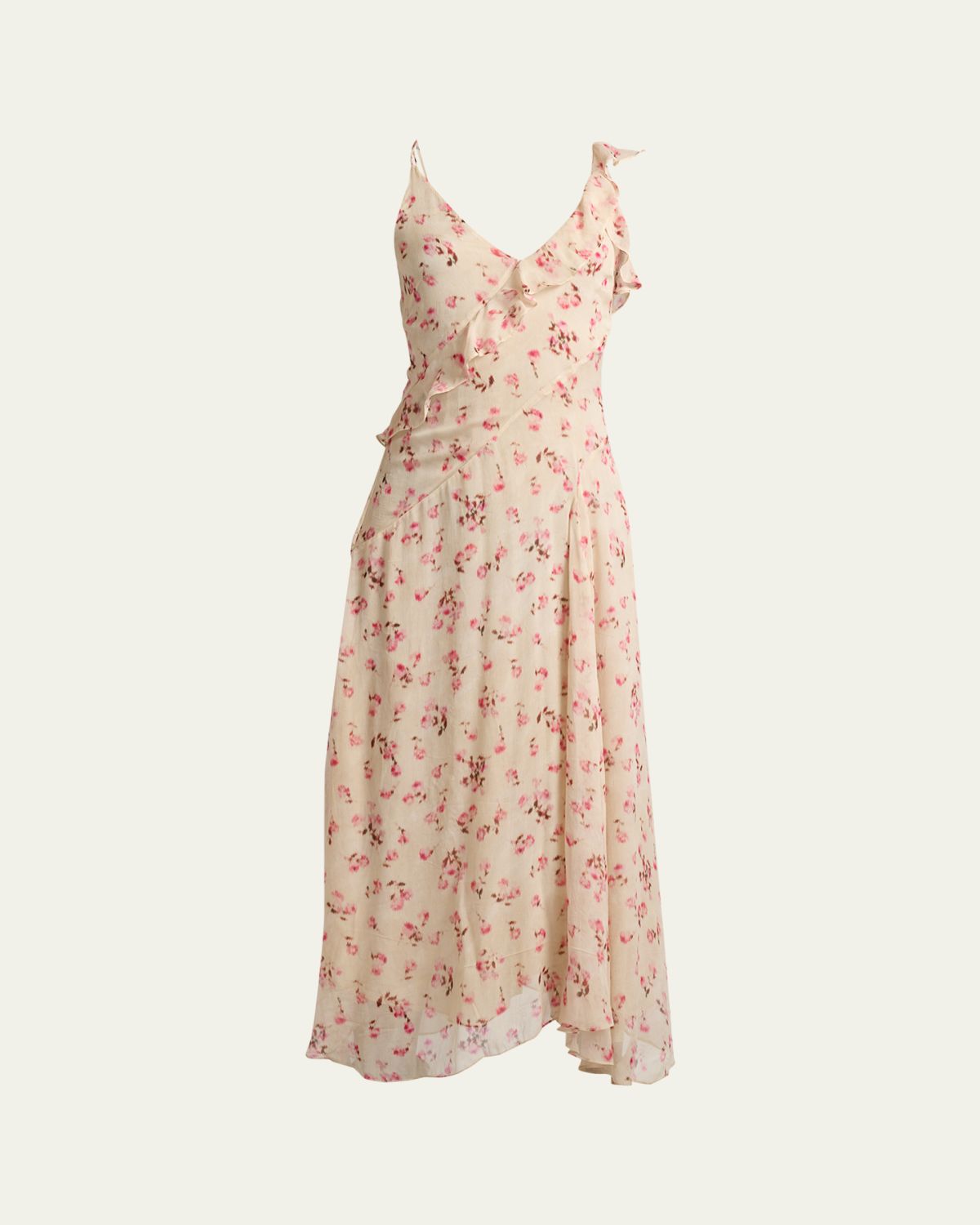 Etoile Isabel Marant Luxie Floral-Print Asymmetric Godet Sleeveless Midi Dress