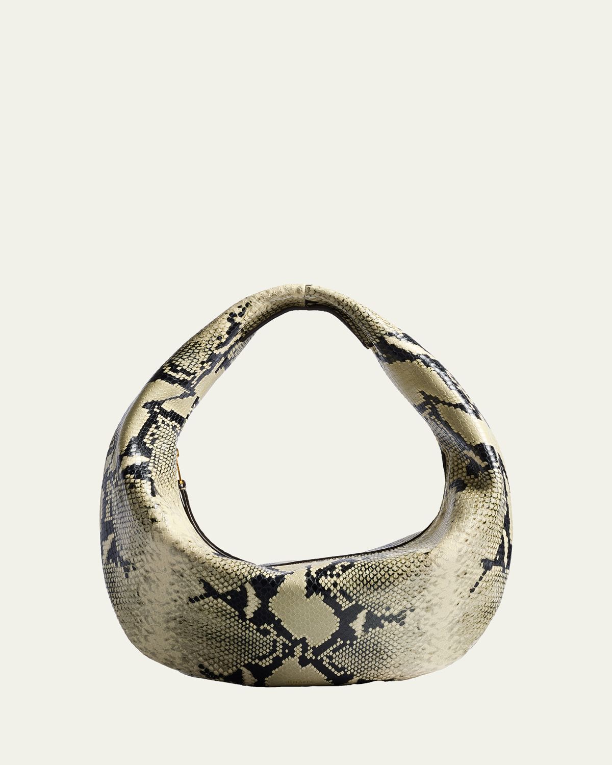 Khaite Olivia Medium Python-Embossed Leather Hobo Bag