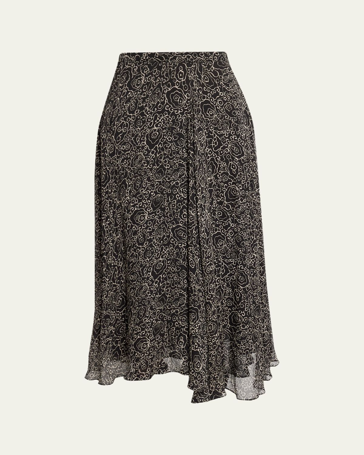 Etoile Isabel Marant Lycia Abstract-Printed Handkerchief Midi Skirt