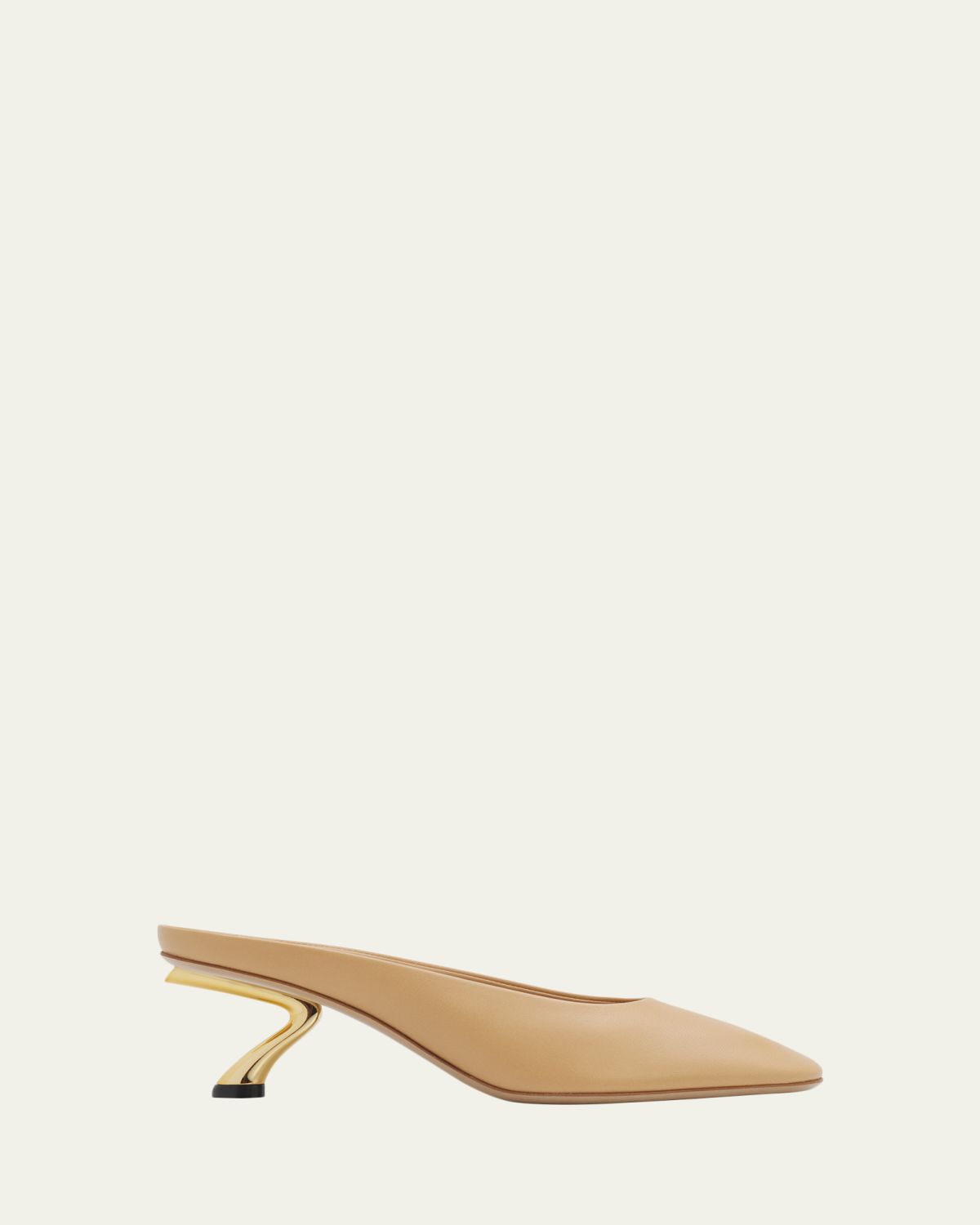 Ferragamo 55mm Safi Leather S-Shaped Heel Mules