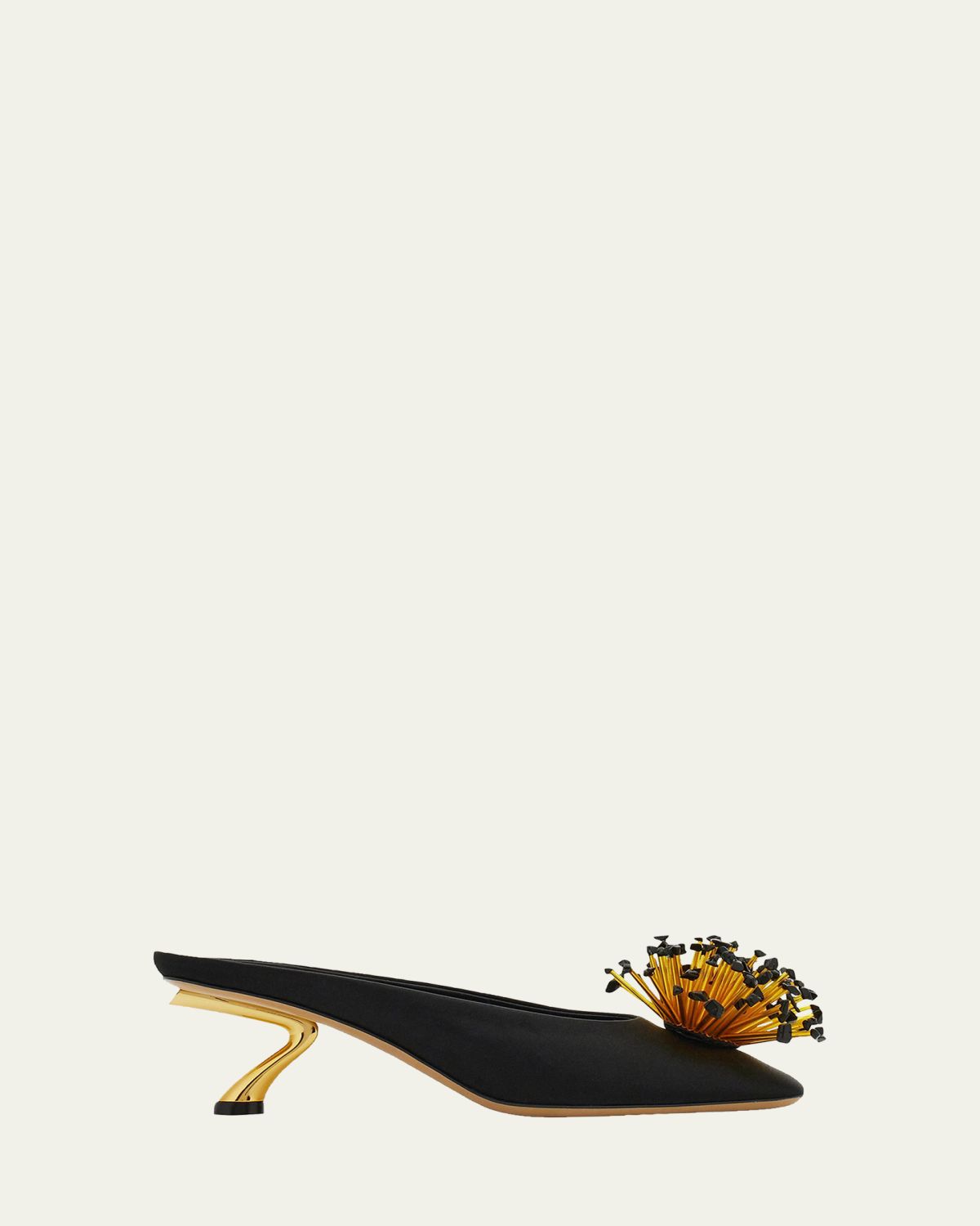 Ferragamo 55mm Safi Beaded Satin Mules