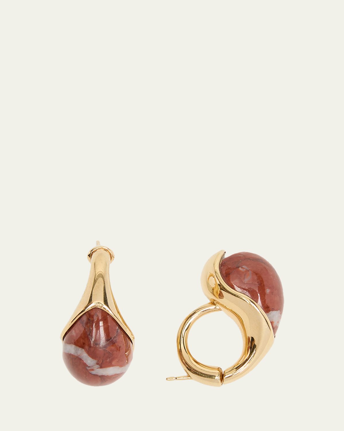 Bottega Veneta Drop Marble Earrings, Red