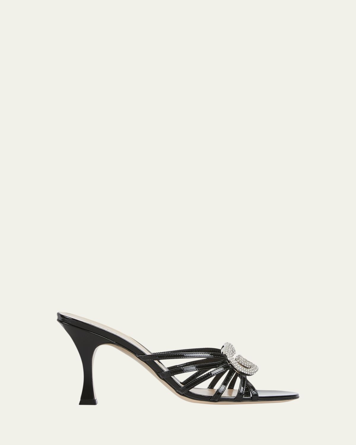 Gucci 85mm Alicia Interlocking G Patent Leather Sandals