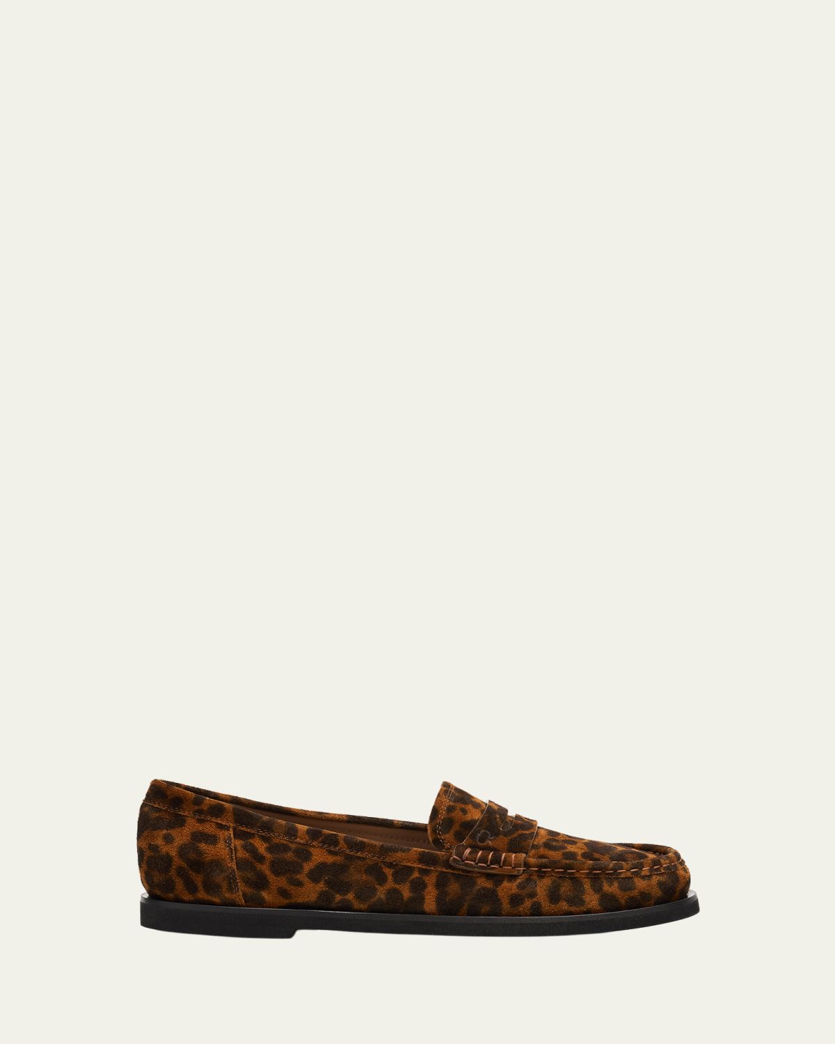 Gianvito Rossi Leopard-Printed Suede Penny Loafers