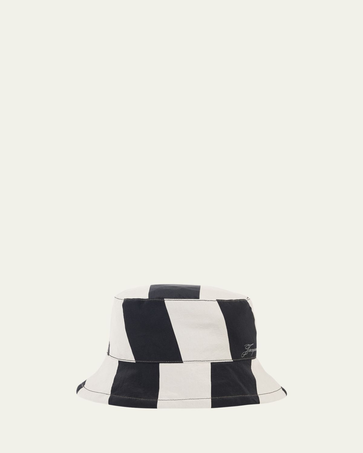 Jacquemus Men's Bicolor Logo Nylon Bucket Hat | Thumbnail 3