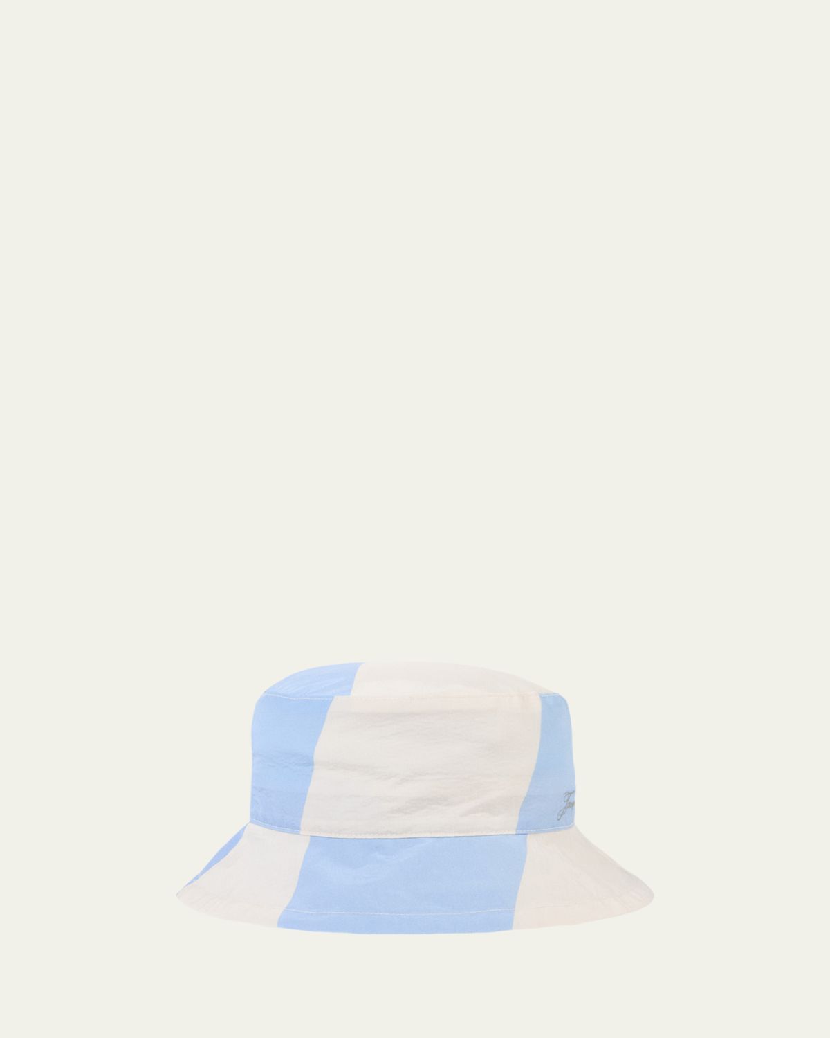 Jacquemus Men's Bicolor Logo Nylon Bucket Hat