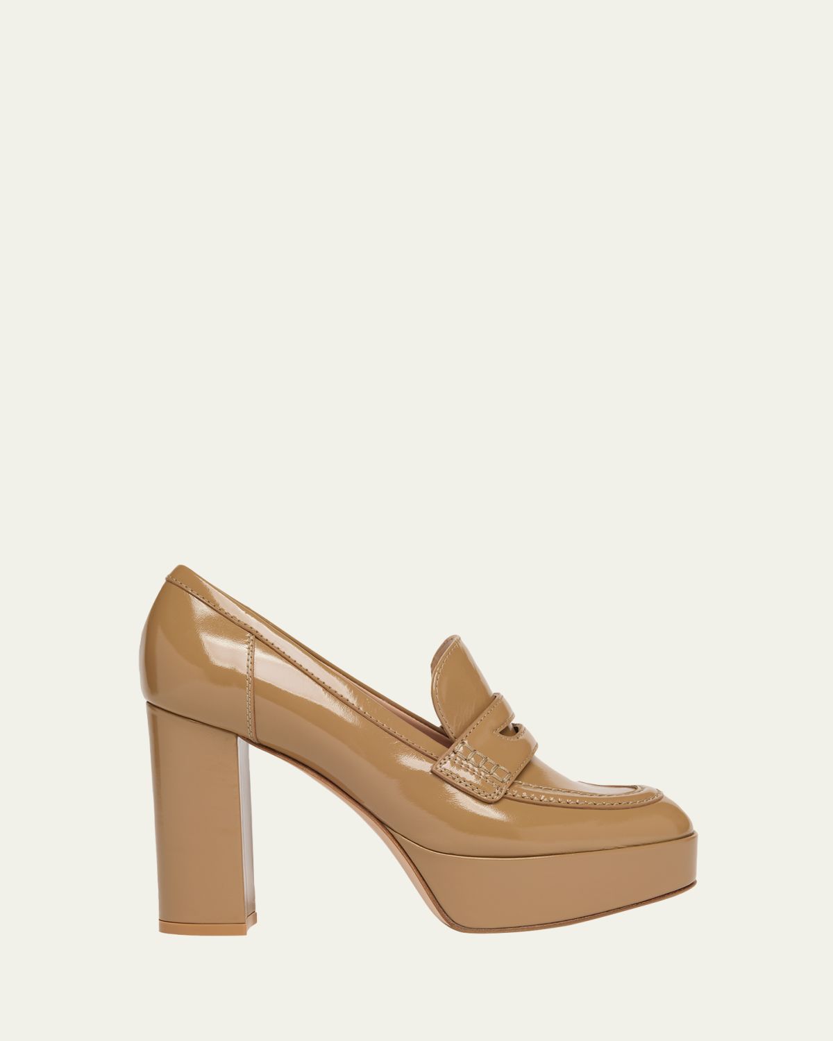 Gianvito Rossi 70mm Patent Platform Penny Loafers