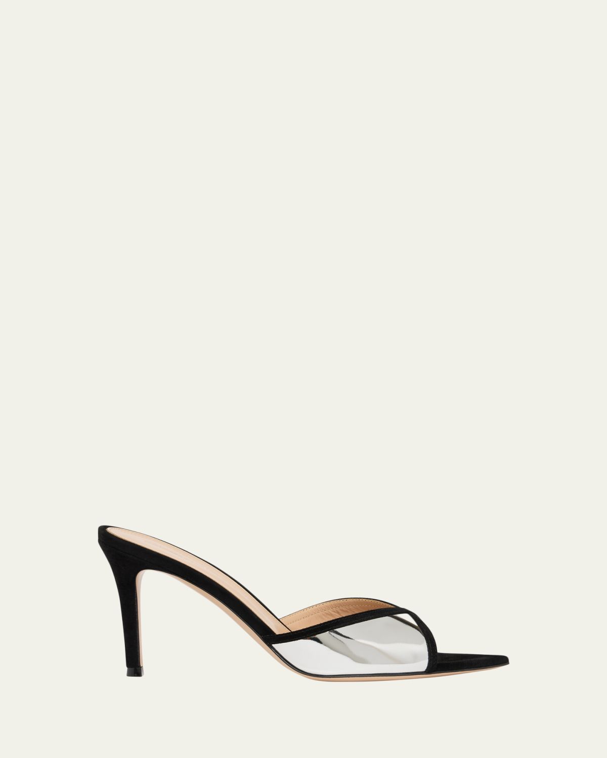 Gianvito Rossi Metallic Suede Mule Sandals