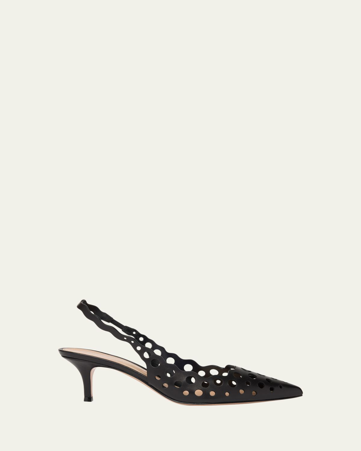 Gianvito Rossi 55mm Perforated Nappa Leather Slingback Pumps | Thumbnail 4 Gianvito Rossi 55mm Perforated Nappa Leather Slingback Pumps | Thumbnail 4