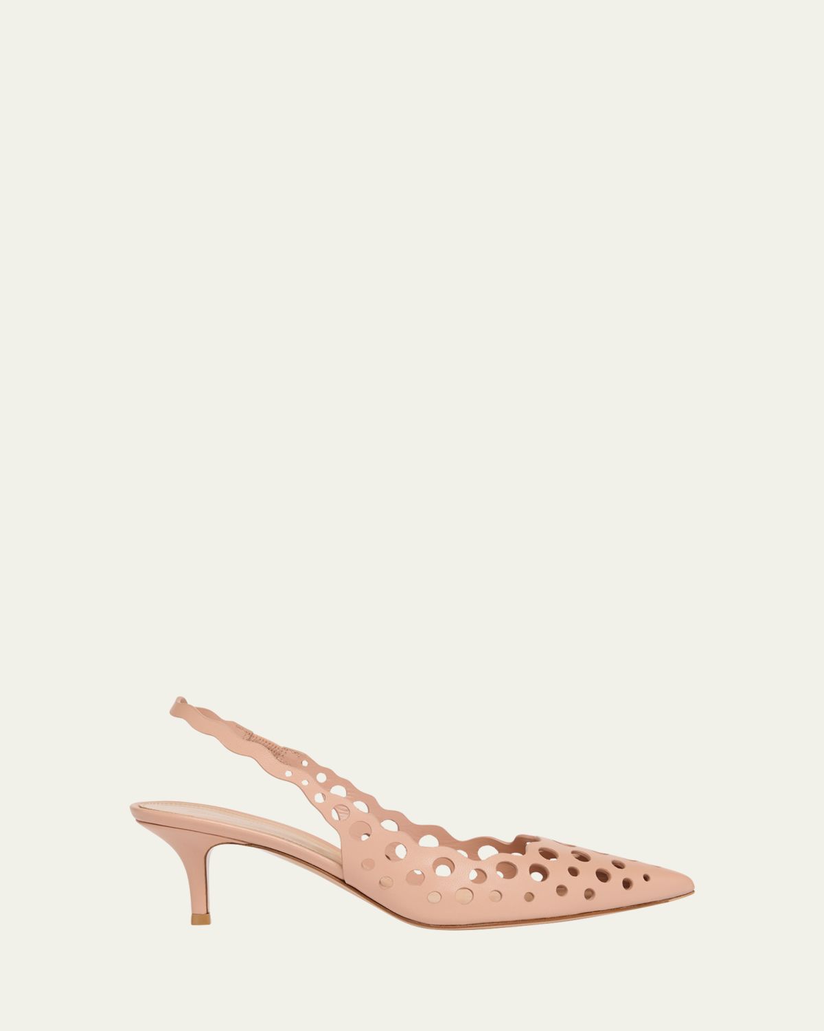 Gianvito Rossi 55mm Perforated Nappa Leather Slingback Pumps