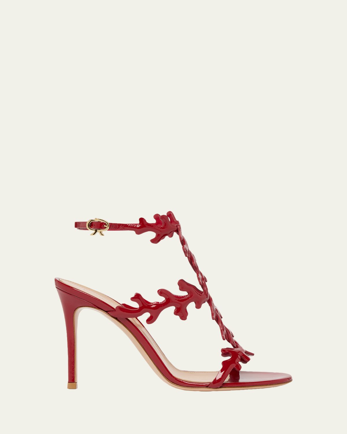 Gianvito Rossi 95mm Coral Patent Leather Sandals