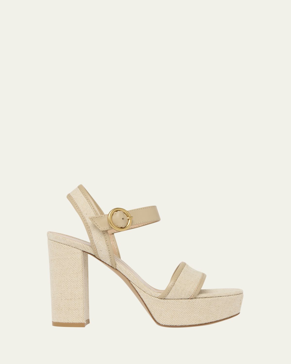Gianvito Rossi 70mm Platform Leather-Trimmed Canvas Sandals