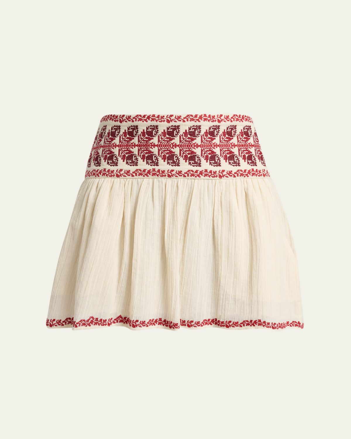 Etoile Isabel Marant Picadilia Embroidered Cotton Gauze Mini Skirt