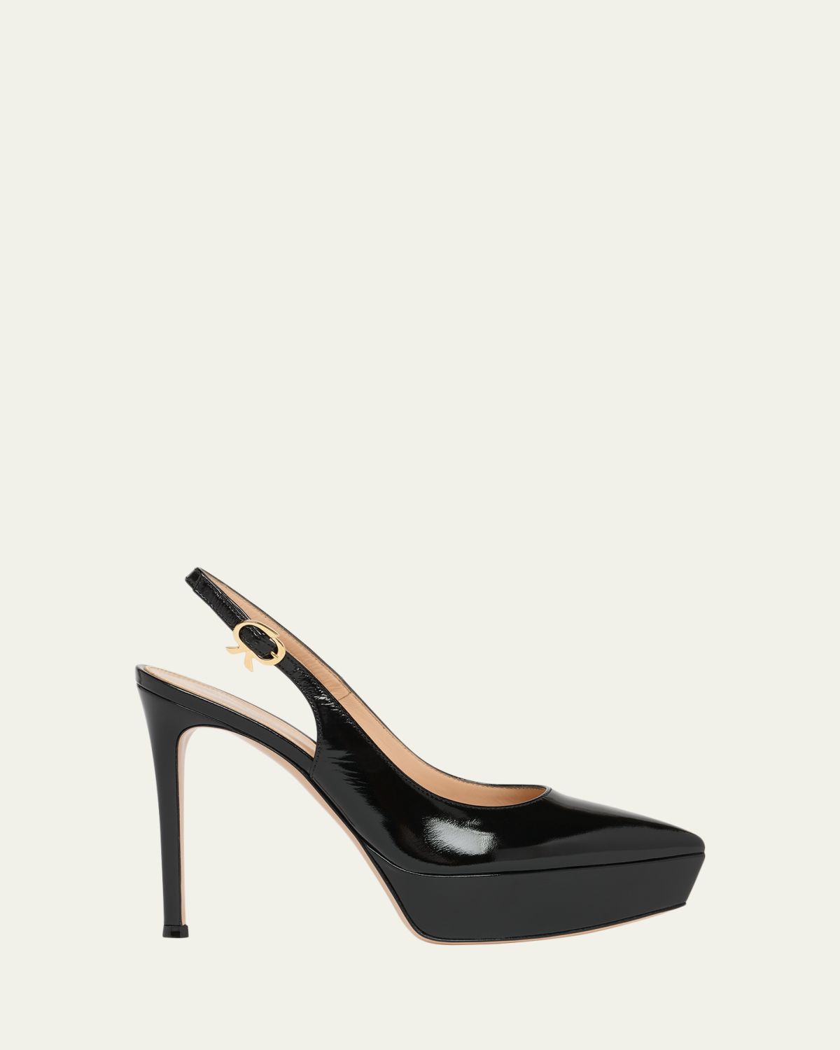 Gianvito Rossi 85mm Dasha Patent Leather Platform Slingback Pumps