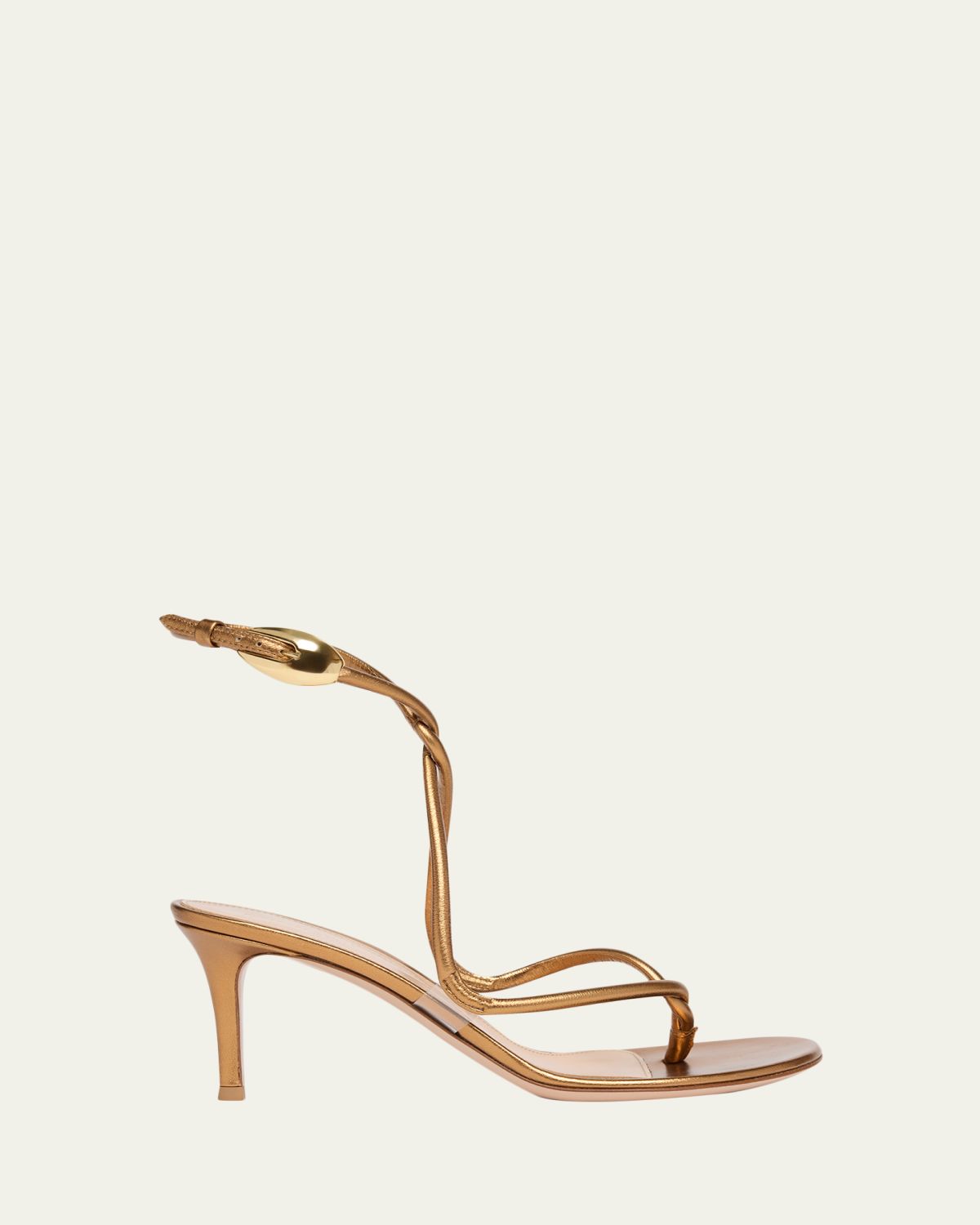 Gianvito Rossi 70mm Jungle Mamba Metallic Leather Sandals