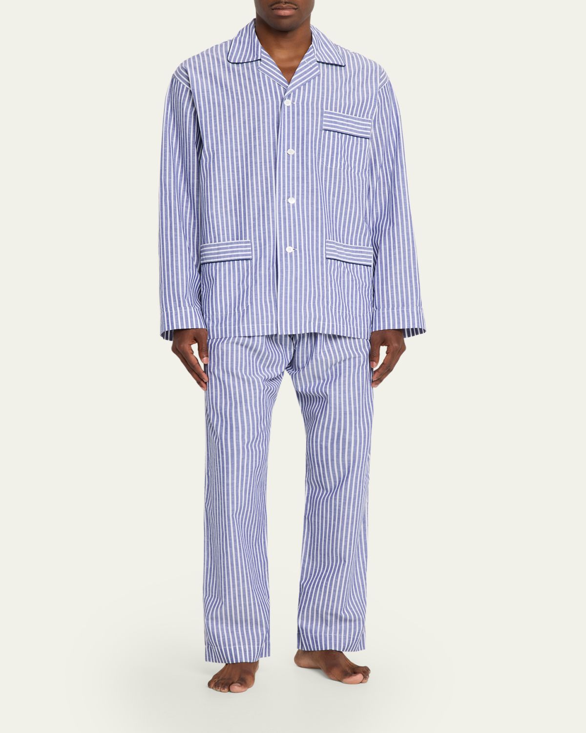 Bergdorf Goodman Men's triped Cotton Pajama hirt | Thumbnail 2 Bergdorf Goodman Men's triped Cotton Pajama hirt | Thumbnail 2