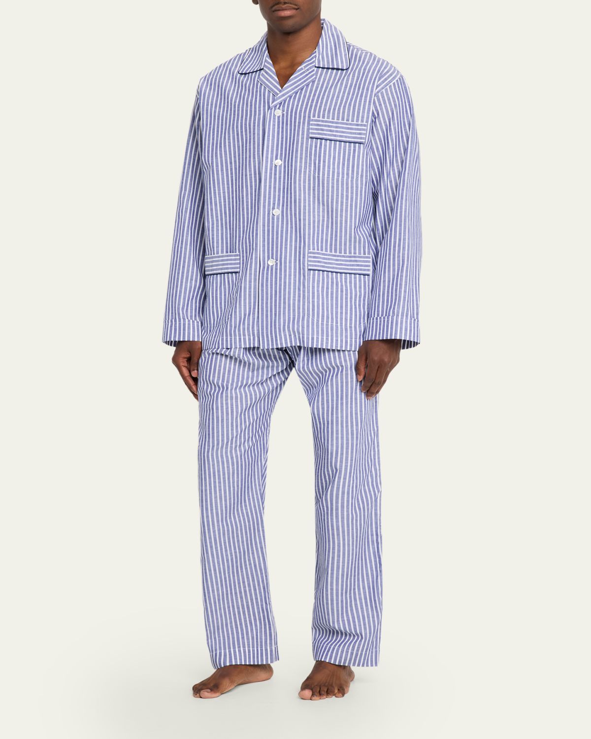 Bergdorf Goodman Men's triped Cotton Pajama hirt | Thumbnail 4 Bergdorf Goodman Men's triped Cotton Pajama hirt | Thumbnail 4