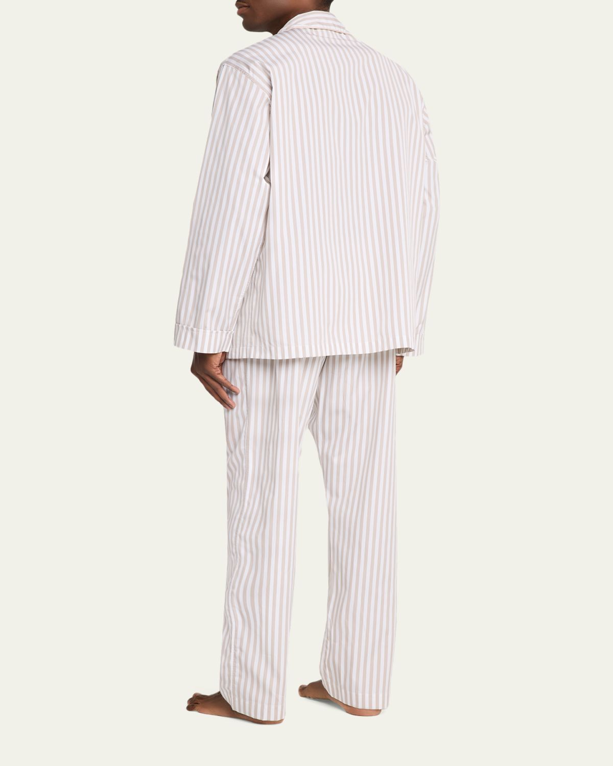 Bergdorf Goodman Men's Cotton Pinstripe ong Pajama Set | Thumbnail 3 Bergdorf Goodman Men's Cotton Pinstripe ong Pajama Set | Thumbnail 3