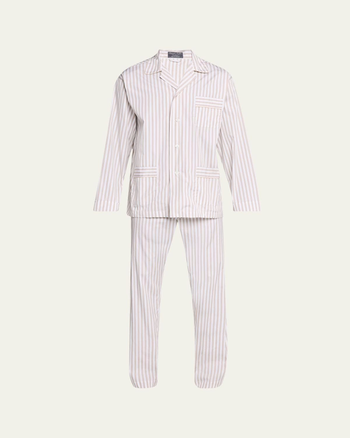 Bergdorf Goodman Men's Cotton Pinstripe ong Pajama Set