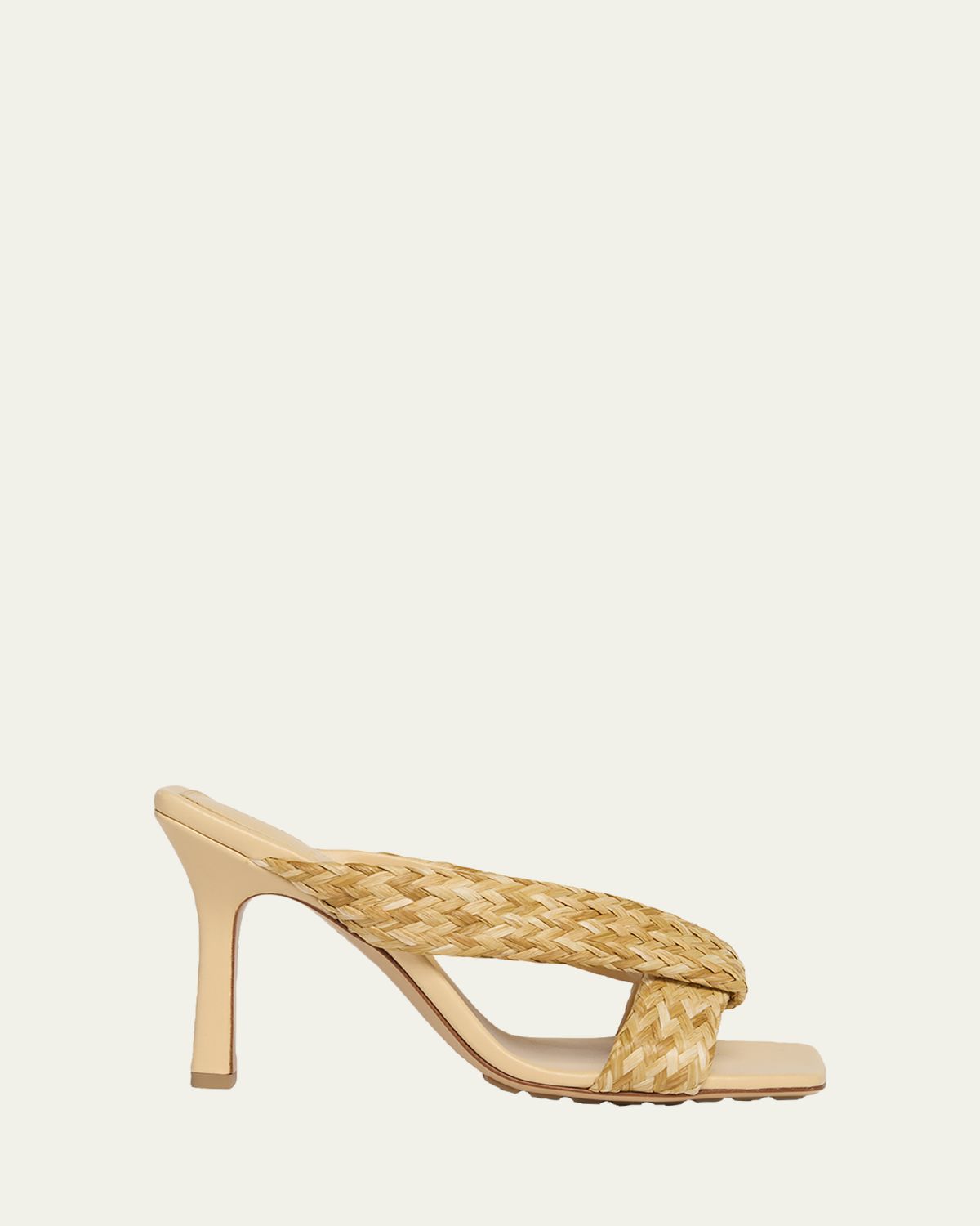 Bottega Veneta Riva Braided Raffia Mule Sandals