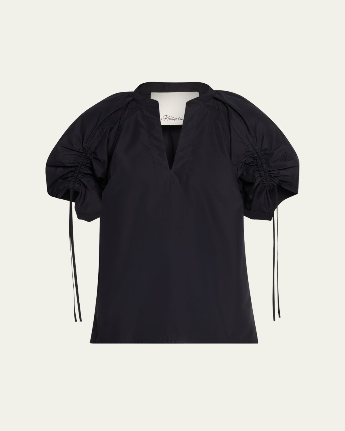 3.1 Phillip Lim Ruched Sleeve V-Neck Blouse