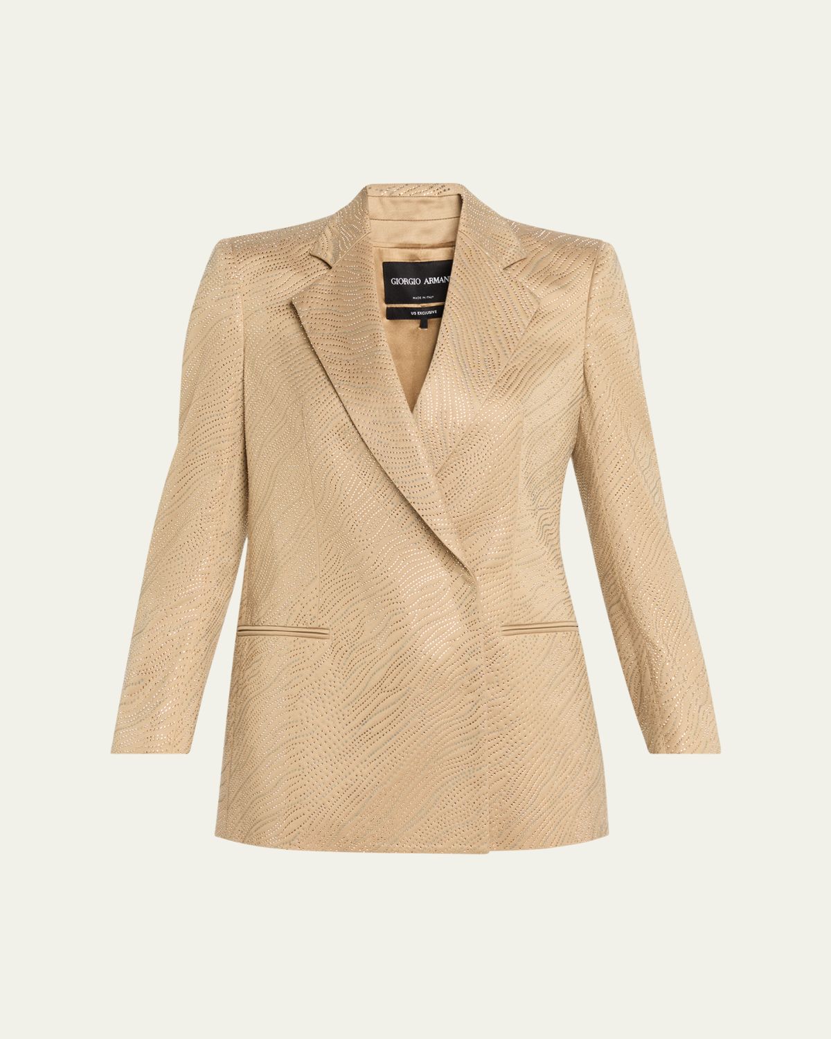 Giorgio Armani Embellished Satin Double-Breasted Jacket