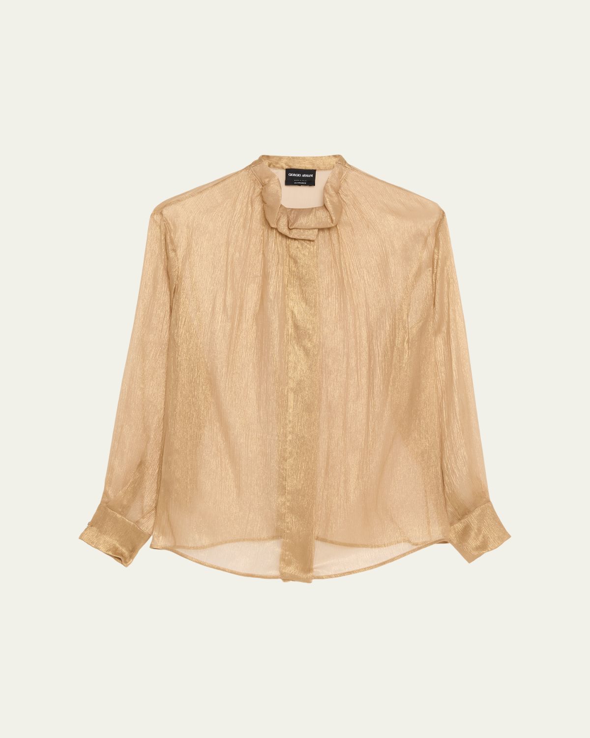 Giorgio Armani Metallic Silk Button-Down Shirt
