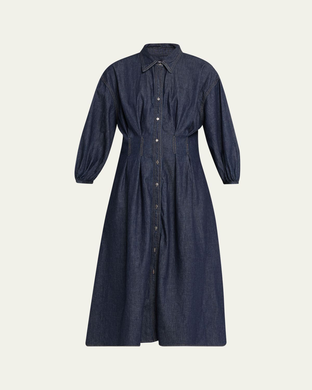 TWP Mason Dress in Denim Shirting
