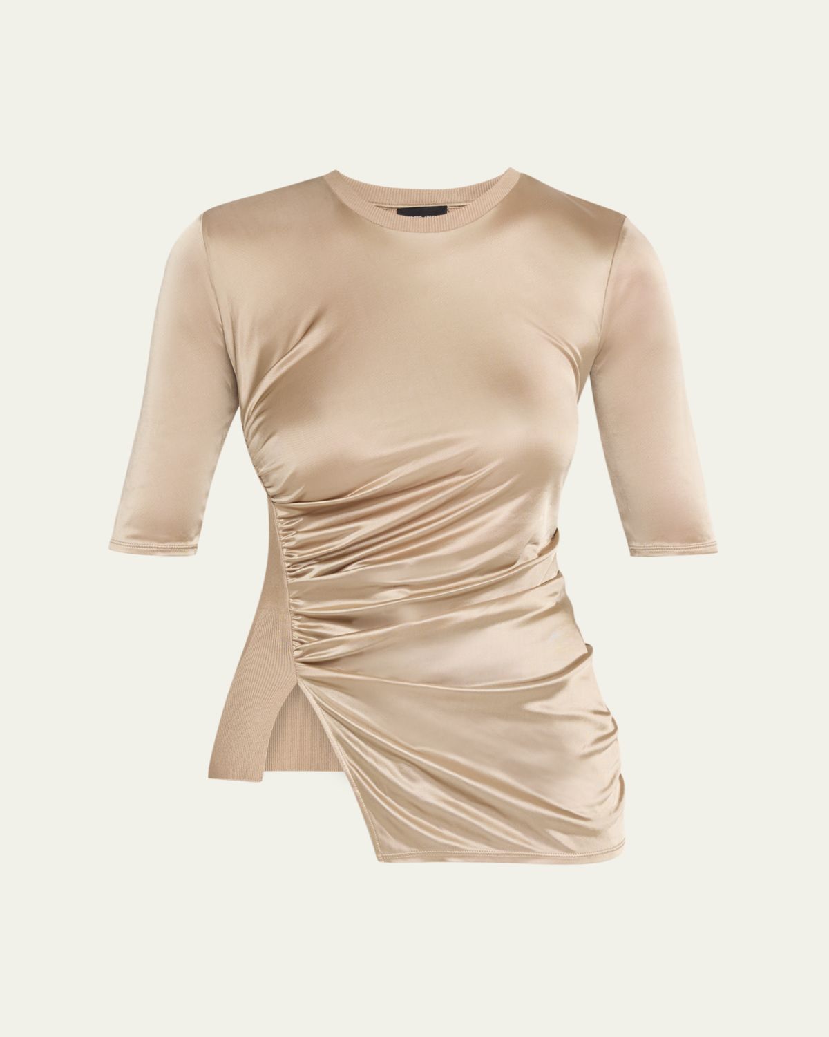 Giorgio Armani Draped Jersey Short-Sleeve Top