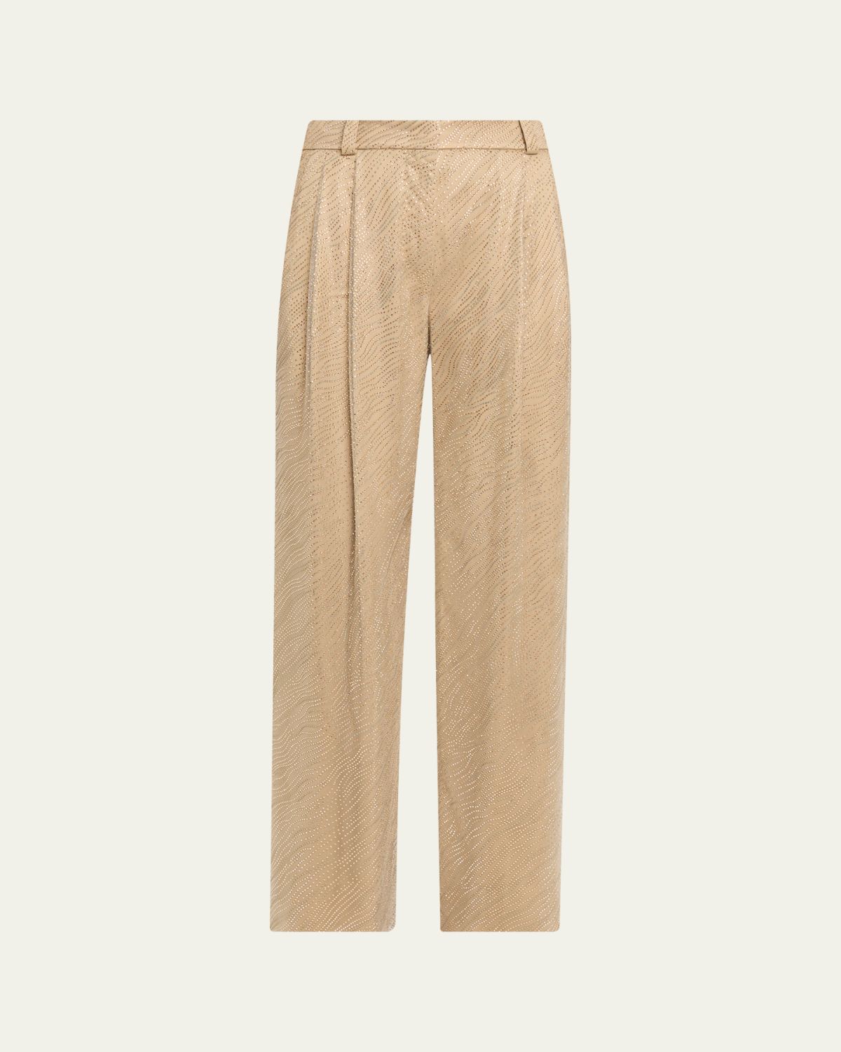 Giorgio Armani Embellished Pleated Straight-Leg Pants
