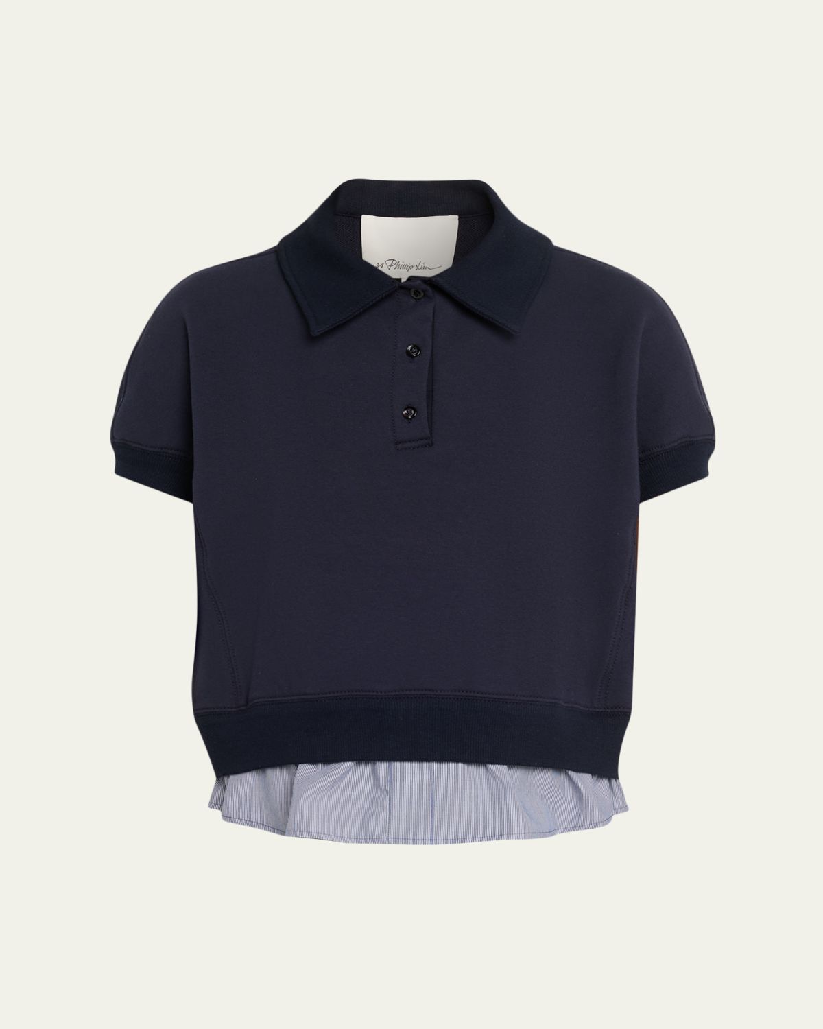 3.1 Phillip Lim Mixed Media Polo Top