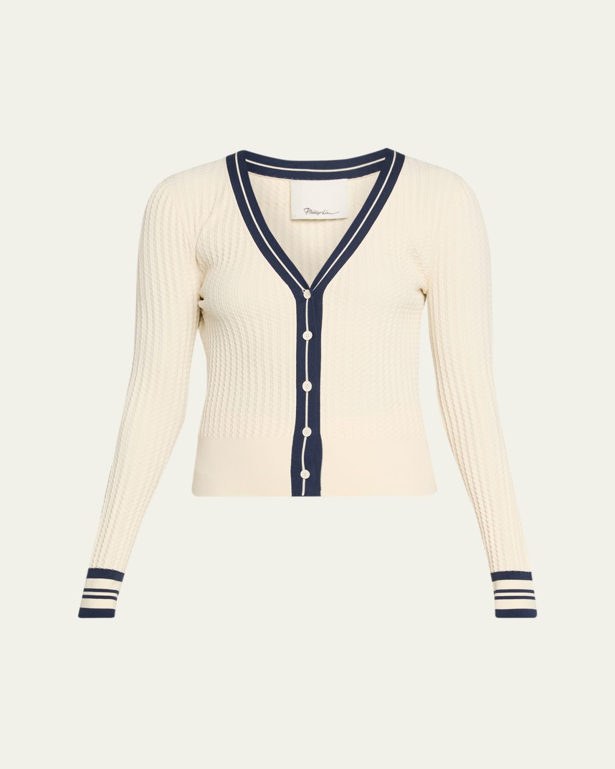 3.1 Phillip Lim Textured Rib V-Neck Cardigan