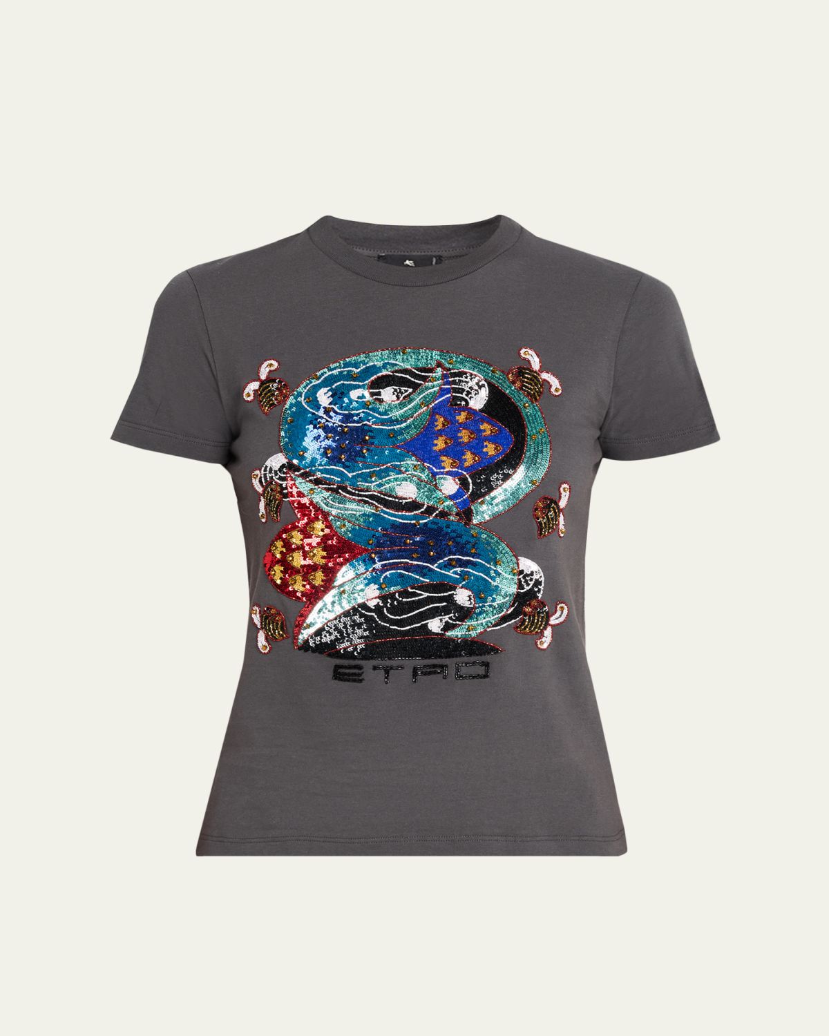 Etro Short-Sleeve Embroidered Graphic T-Shirt | Thumbnail 6 Etro Short-Sleeve Embroidered Graphic T-Shirt | Thumbnail 6