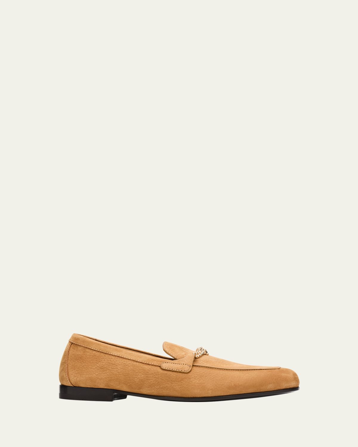 Versace Men's Medusa Chain Nubuck Loafers
