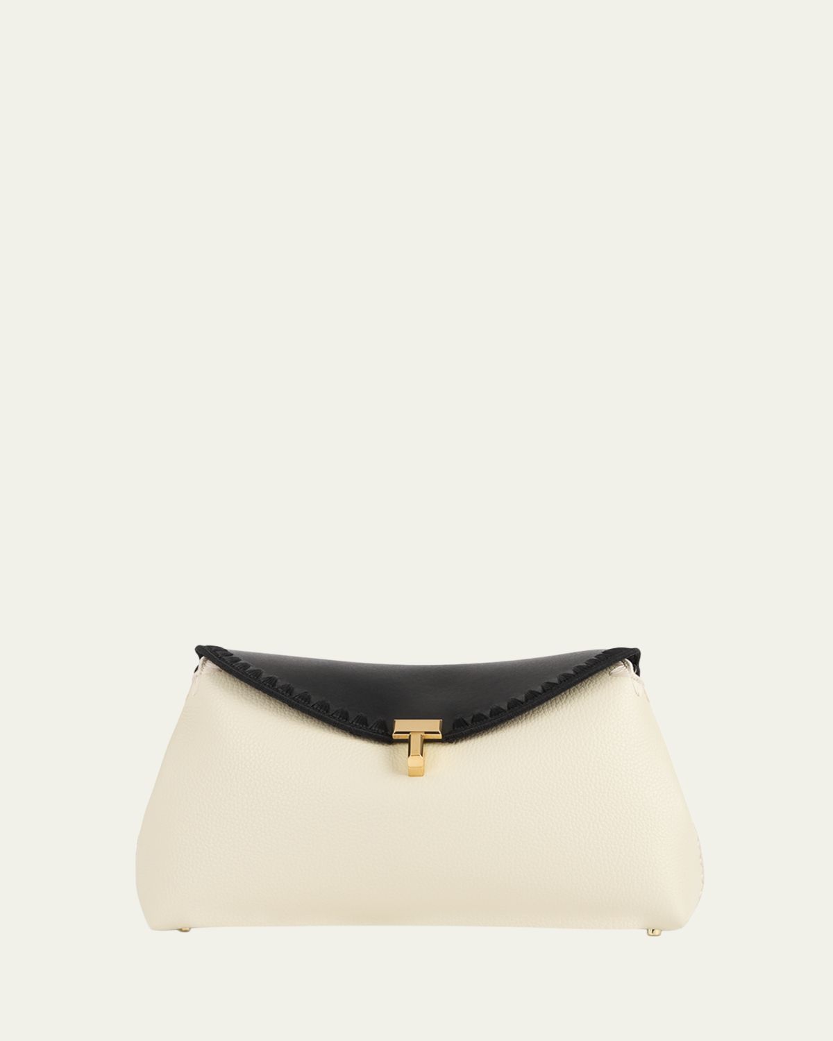 Toteme T-Lock Embroidered Leather Shoulder Bag