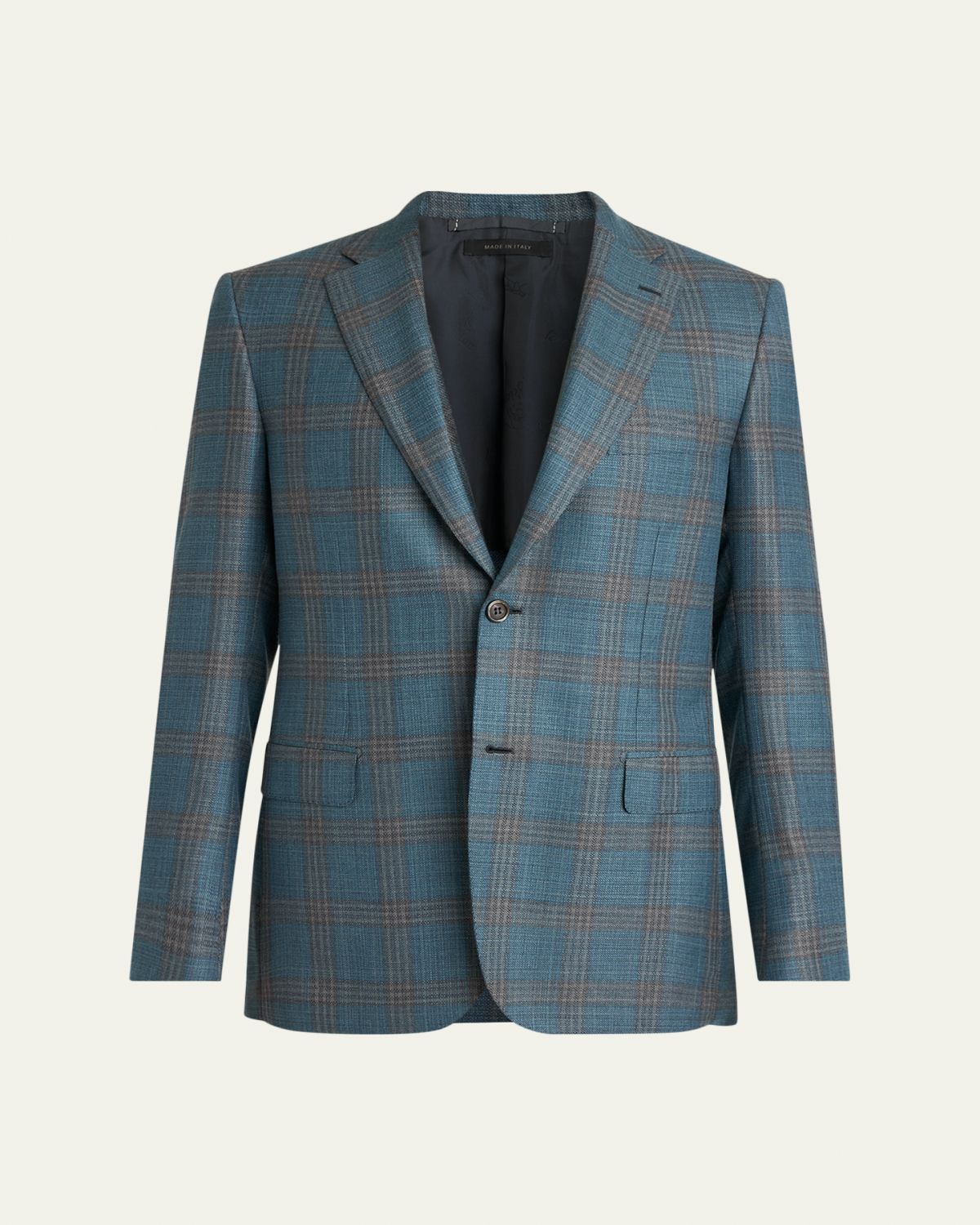 Brioni Men 's Wool Plaid Single-Breasted Sport Coat