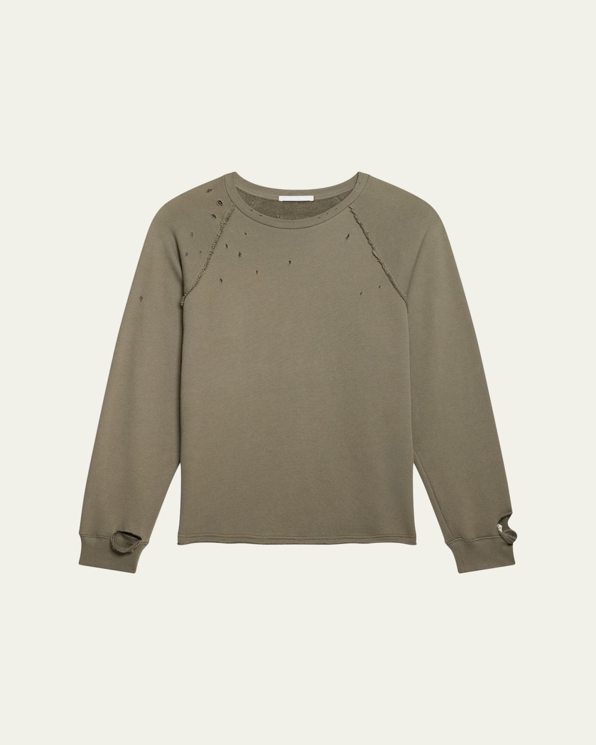 Helmut Lang Men 's Destroyed Cotton Crewneck Sweatshirt