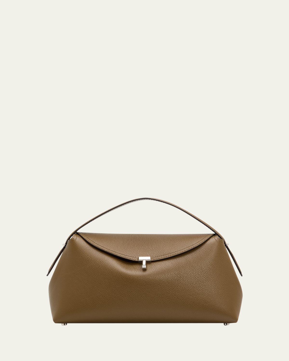 Toteme T-Lock Grain Leather Top-Handle Bag