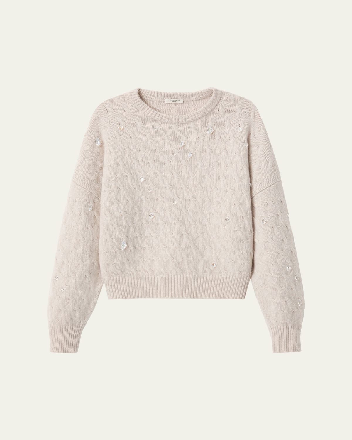 Lafayette 148 New York Cable-Knit Swarovski Crystal Sweater