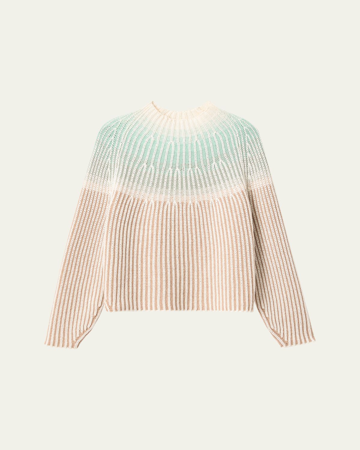 Lafayette 148 New York Ombre Wool-Cashmere Rib Knit Sweater