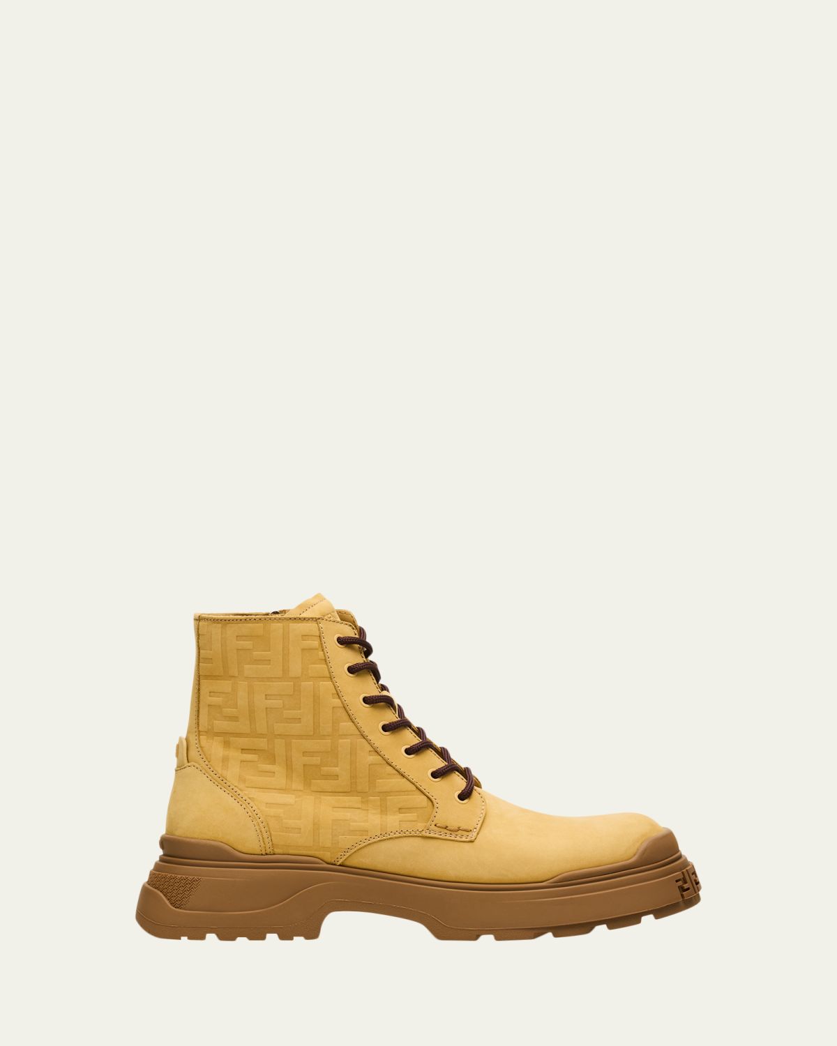 Fendi Men's FF Nubuck Combat Boots