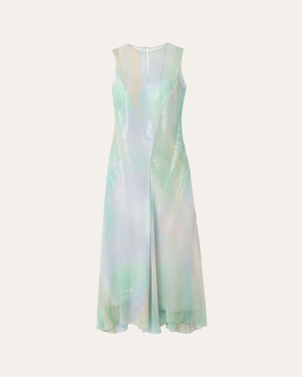 Lafayette 148 New York Ombre-Print Chiffon Gown with Sequin Slip