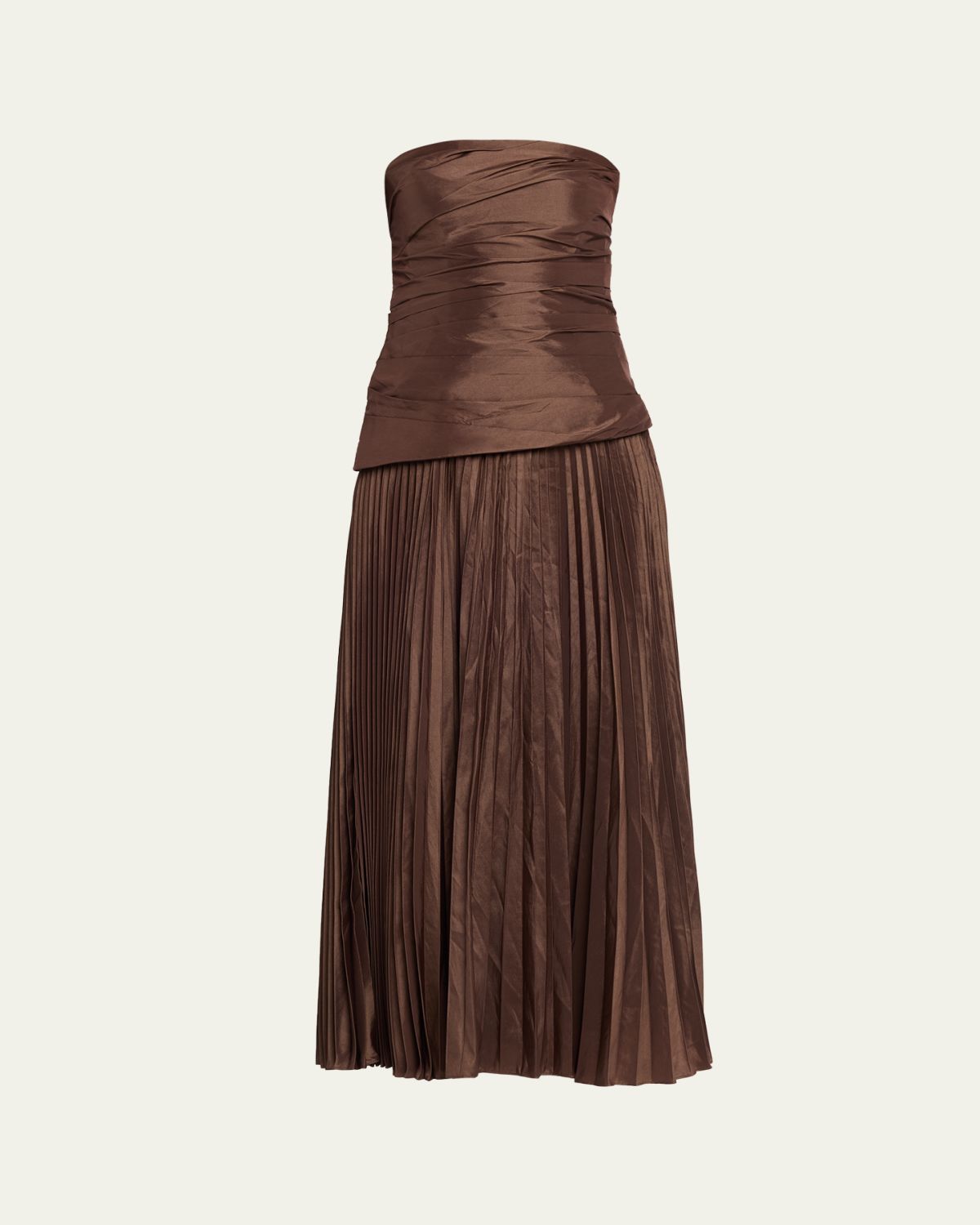 SIMKHAI Arie Strapless Pleated Maxi Dress